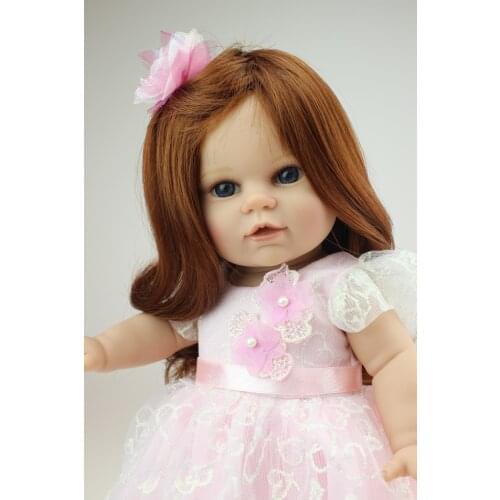 New Design 40cm Girl Dolls AMERICAN PRINCESS Doll /reborn long brown hair Cute Lifelike Baby Toys Children Gift