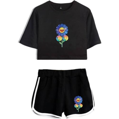 New Trend J BALVIN Summer Girl Sets Sexy Short Tops+shorts Elastic Suit Streetwear Women Two Piece Sets Rainbow Candy Clothes