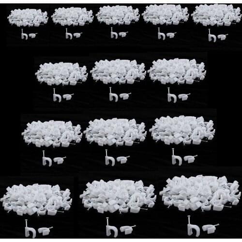 PE Plastic Round Wire Cable Fixed Clips with Nail Wire Clamp Phone 4-25mm