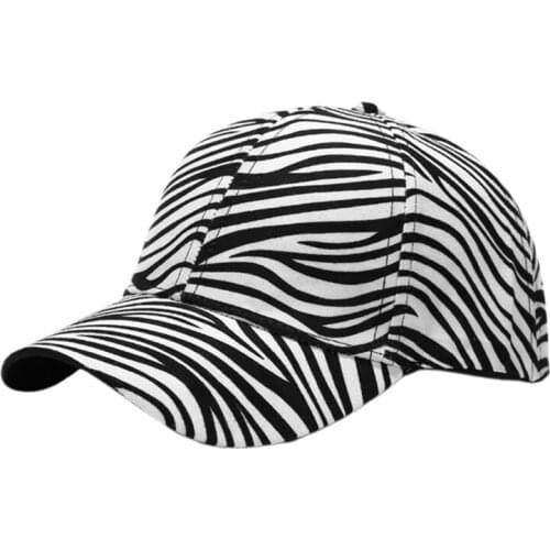 Unisex Fitted Cap Moisture Wicking Baseball Caps Summer Street Kpop Hat Decorative Zebra Grain Full Cover Color Easy-Matching