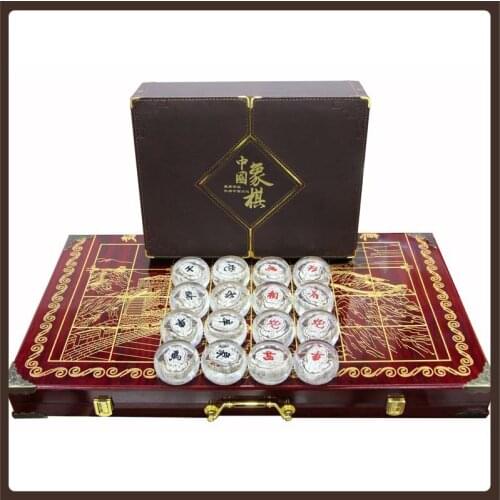 Luxury Chinese Chess Professional Table Accessories Figures Glass Chinese Chess Board Games For Adults Tabuleiro De Xadrez Game
