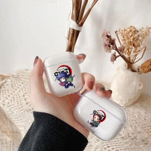 Cute Japan Anime Demon Slayer Black TPU silicone Bluetooth Airpod Case For Airpods 1/2 Airpods pro 3 soft cover
