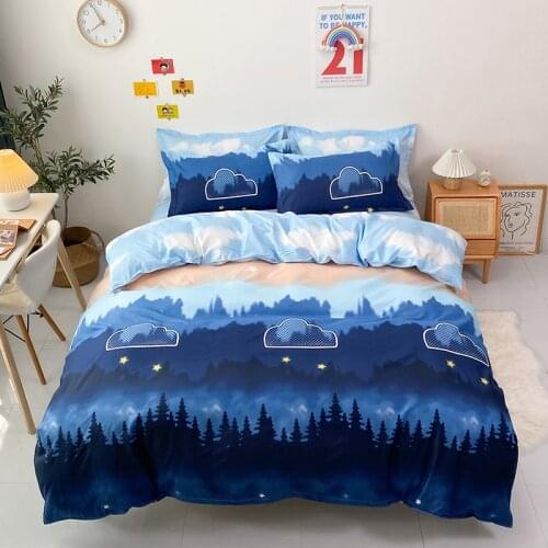 Modern Simplicity Flat Bed Sheet Set Healing Geometric Patterns Style Duvet Cover 200x200 Single Double King Size No Fills