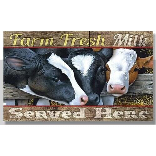 Pig Poster Retro Metal Tin Signs Plate Farm Art Wall Decor