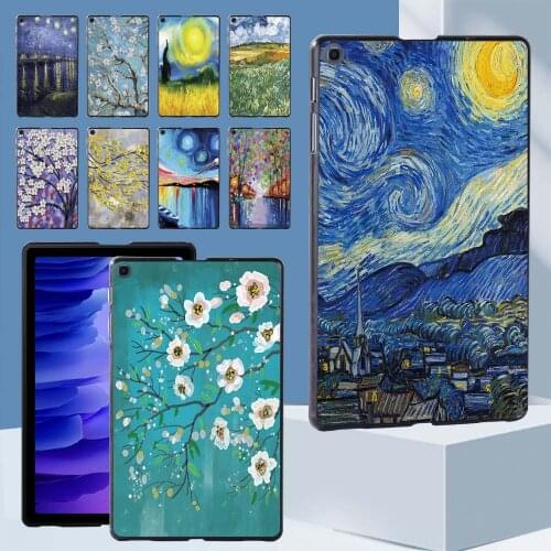 Painting Series Hard Shell for Samsung Galaxy Tab A7 10.4" T500 T505 Slim Durable Plastic Tablet Shell Case+ Free Stylus