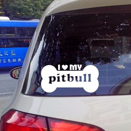 I Love My Pitbull Dog Cut Vinyl Decal Car Sticker Truck Car Window Bumper Sticker ( black / silver white) 7.8" * 3.7" DROPSHIP