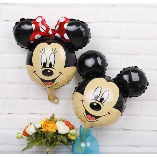 2pcs/lot Minnie mouse and Mickey mouse Theme Big Head Balloon kids happy Party Baby Birthday Party Decoration Supplies