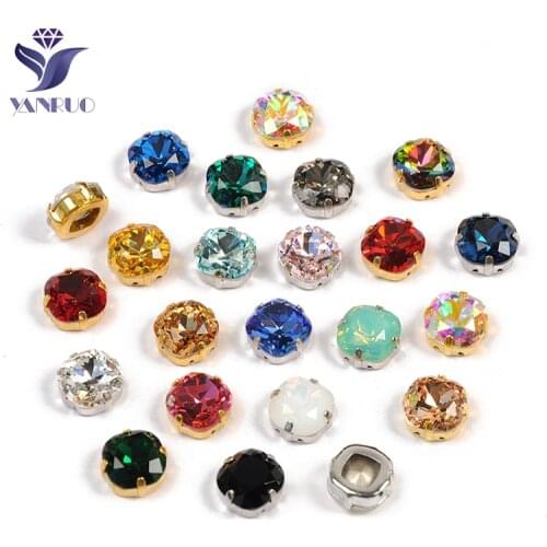 YANRUO 4470 Cushion Cut Sewn Stones DIY Handicraft Pointed Back Strass Crystal Rhinestones For Dresses Decoration