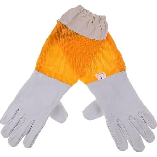 Beekeeping Protective Gloves with Vented Long Sleeves Gloves