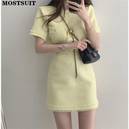 Korean Elegant Two Piece Skirt Set Women Short Sleeve Jacket + A-line High Waist Mini Skirt Suits Vintage Fashion Ladies Set