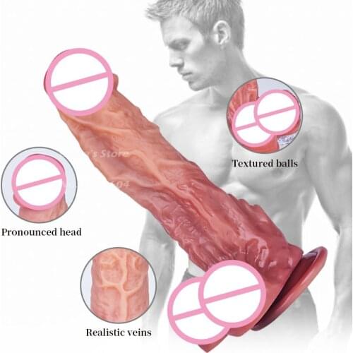 Liquid Silicone Realistic Penis Dick Wsuction Cup Huge Dildos For Women G-Spot Vagina Masturbation Lesbian Adult Erotic Sex Toys