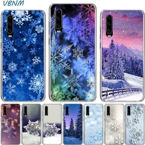 Winter Snow Flowers Luxury TPU Silicone Case For Huawei P30 P20 Mate 30 20 10 P10 Pro lite P Smart Z Plus + 2019 2018 Cover