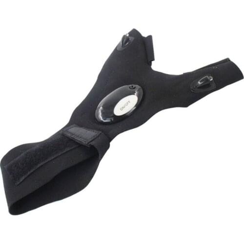 1 Pair Fishing Magic Strap Fingerless Glove LED Flashlight Torch Cover Camping Hiking Lights Fishing Supplies Outdoor Product