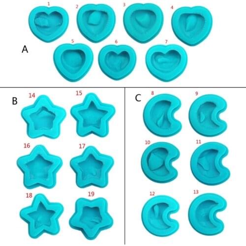 6Pcs Cluster Crystal Resin Molds Kit Natural Natural Druzy Heart Mold Rock Geode Stone Mould Spiritual Healing Home Deor