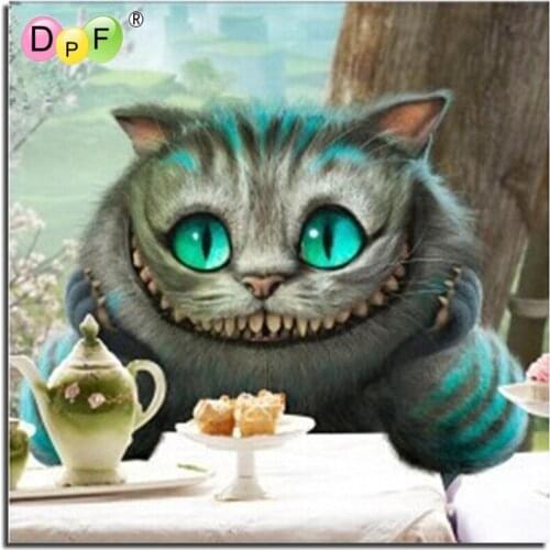 DPF diamond embroidery strange cat diamond painting cross stitch needle diamond mosaic square rhinestone home decoration