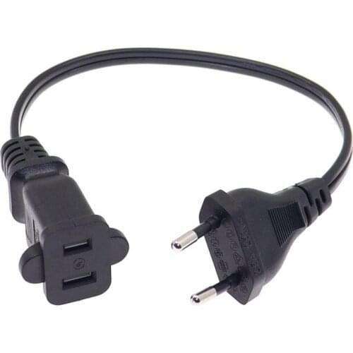 European Schuko CEE7/16 Plug to USA Socket Power Adapter Cable, EU Male to US Nema 1-15R Power Adapter Cord,30CM