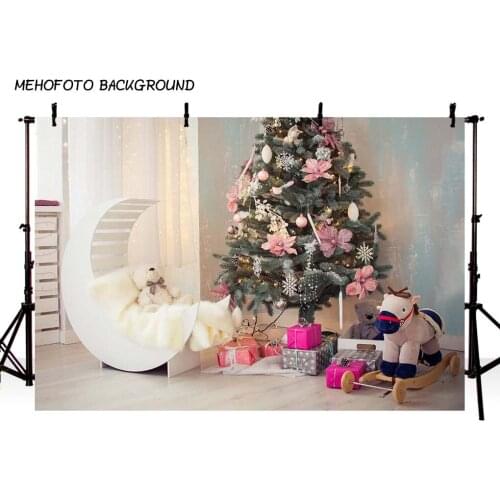 Photography Backdrops Christmas Background Fireplace Tree Winter Snow Window Interior Baby Birthday Background For Photo Studio