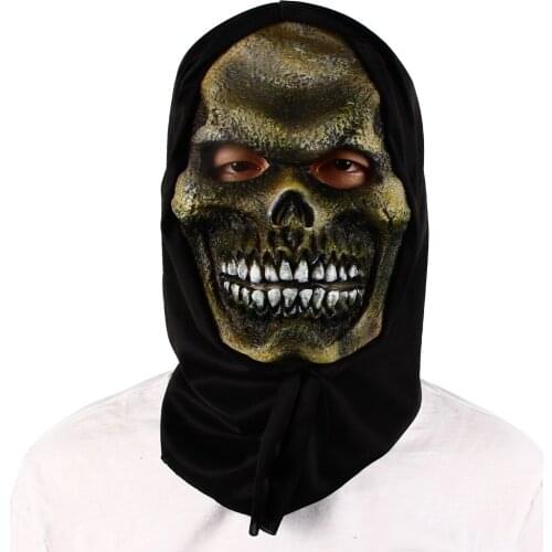 Halloween Zombie Latex Mask Fancy Dress Party Horror Green face Ghost Props Haunted House Prank Headgear