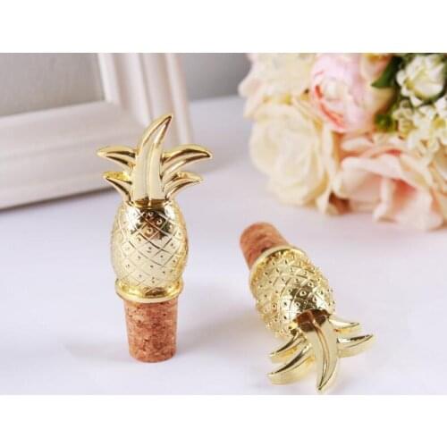 Creative Gold Pineapple Wine Bottle Stopper Wedding Favor Souvenir Party Supplies For Guest LX1706