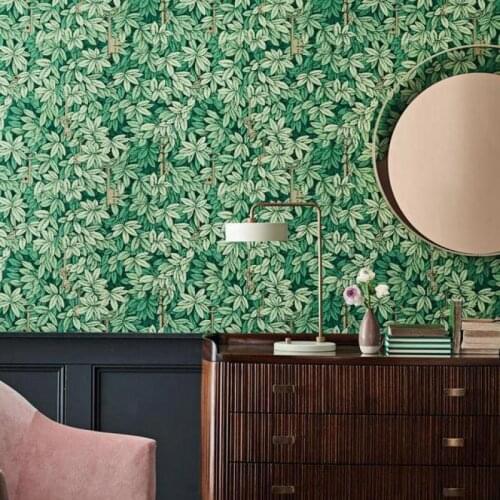 Custom size wallpaper mural tropical plants Southeast Asia retro green leaves living room bedroom home decoration PVC waterproof