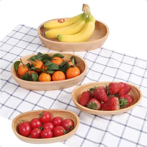 Natural Wooden Ship Shape Storage Trays Dishes Plates Handmade For Food Candy Snacks Nut Fruit Kitchen Dinnerware Tableware
