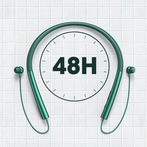 New TWS neck-mounted wireless bluetooth headset 48H long-life sports running noise reduction earphones waterproof earplugs