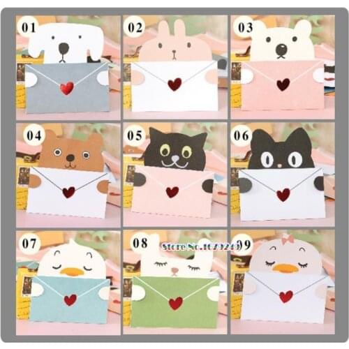 Wholesale 121x120mm 3D Cartoon Animal paper Envelope bag,Childrens Day birthday party guest Invitation 200pcs/lot