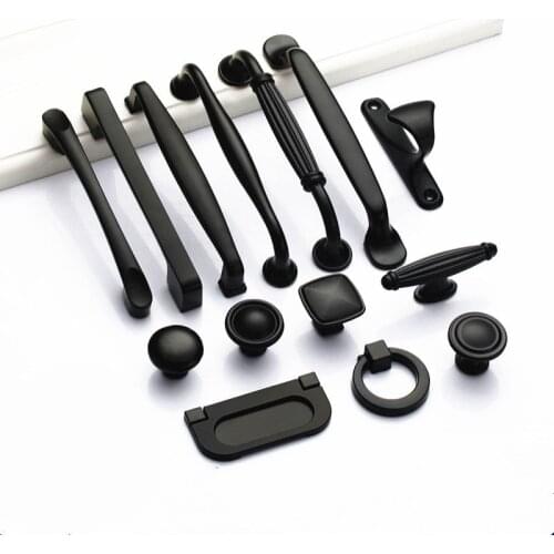 Cabinet Handles Solid Aluminum Alloy Door Knobs And Handles Kitchen Cupboard Pulls Drawer Knobs Furniture Handle Hardware