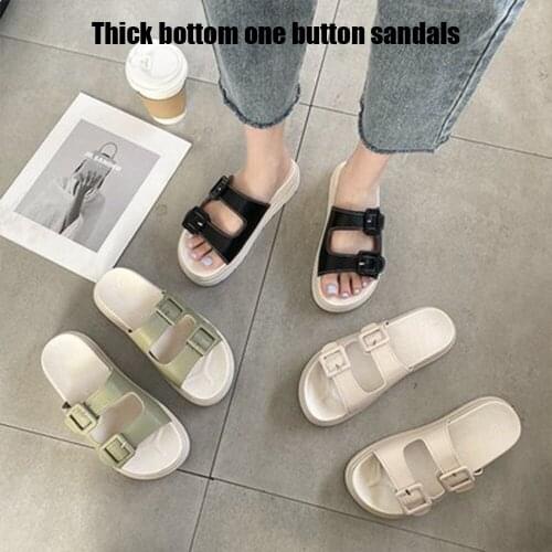 Newly Women Flat Sandals PU Footbed Casual Wedges Slip on Slides Slippers Shoes Thick Soft Sole for Girls