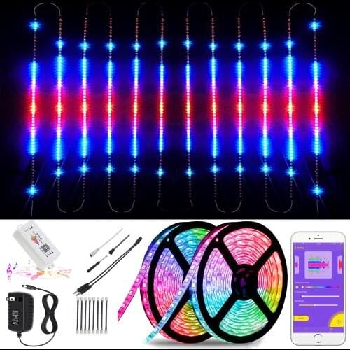 16/32Ft Music Rhythm Spectrum LED Strip Light WS2812 Dreamcolor Atmosphere Led Tape Light for Home Decor Game Room Ambient Lamp