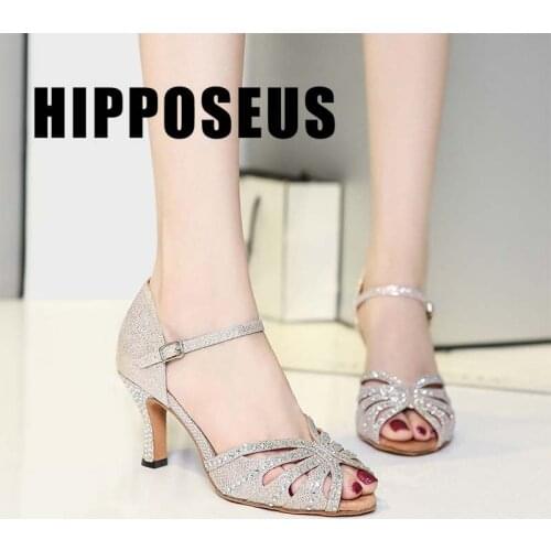 Hipposeus Girls Latin Dance-Shoes For Women Ballroom Dance Shoes Ladies Modern Tango Jazz Dancing Shoes Salsa Practise Sandrals