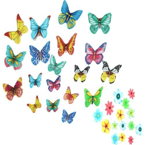 Butterfly Flower Cake Decoration Butterfly Shape Cake Baking Decoration Edible Glutinous Rice Cake Birthday Party Brilliant