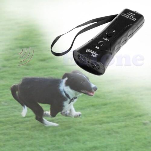Ultrasonic Dog Chaser Stops Aggressive Animal Attacks Repeller w/ Flashlight