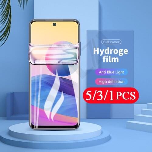 5-1Pcs HD protective film for Redmi note 9 pro Max 9S 10 5G 10S 10X 9T 8 8T 7 7S hydrogel film phone screen protector Not Glass