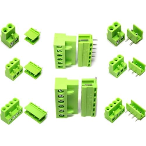 10PCS HT5.08mm connector 2P 3P 4P 5P 6P 7P 8P straight foot / curved pin connector plug + terminal block