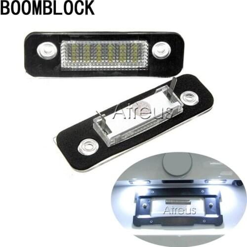 2pcs For Ford Fiesta Fusion Mondeo MK2 Accessories Car LED License Plate Lights 12V White SMD LED Number Plate Lamp Bulb Kit