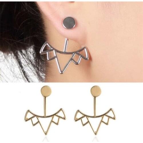 2019 new Gold Silver dropEarrings For Women fashion Jewelry Double Sided Gold Silver earrings gift for party best friend