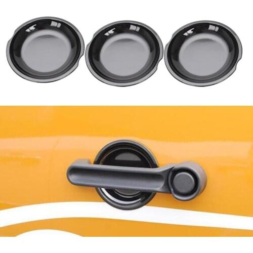 High Quality 3Pcs Black ABS Door Handle Recess Guard Cover Trim Sticker For Jeep Wrangler JK 2 Doors