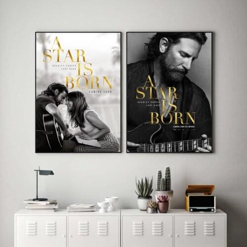 A Star Is Born Canvas Art Prints Movie Poster Bradley Cooper Gaga Painting Wall Pictures Home Room Decor