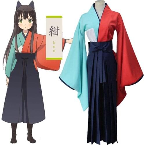 Anime Urara Meirochou Cosplay Costumes Tatsumi Kon Clothing Sets Kimono Uniform Bathrobe Role Party Wear Tops Pants Headwear