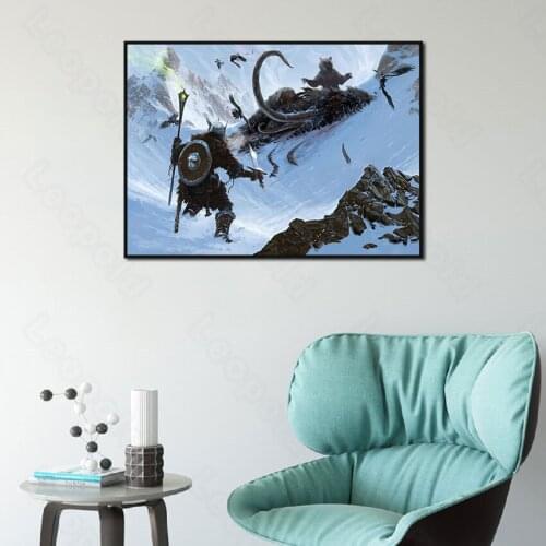 One Piece Decorative Unframed Canvas Modern Art Painting Anime The Battle of Man and Beast Print for Living Room Wall Decor