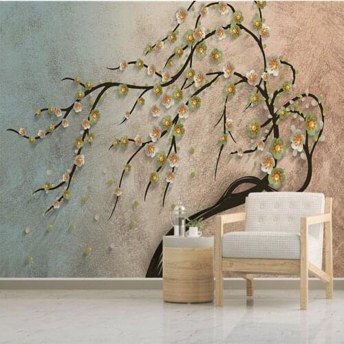 Custom 3D Photo Wallpaper 3d Embossed Rich Tree Jewels Wall Painting Living Room Sofa Background Wall Non-woven Wallpaper Mural