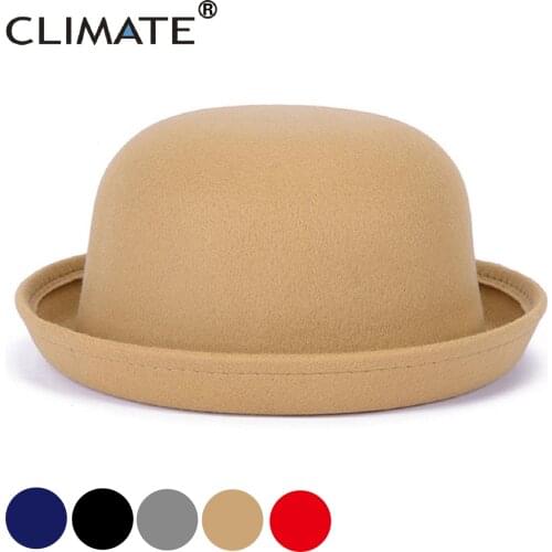 CLIMATE Women Fedora Hat Hats for Woman Fedoras New Fascinator Girls Cap Cute Fashion Ladies Hats Polyester Woolen Cap Hat
