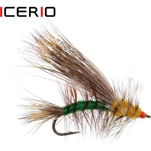 ICERIO 5PCS Green Stimulator Skwala Stoneflies Dry Flies Trout Fishing Fly Lures