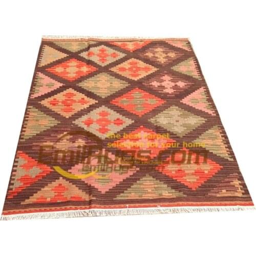 Kilim wool rug Wool Handmade Livingroom Geometric Bedroom Bohemian Natural
