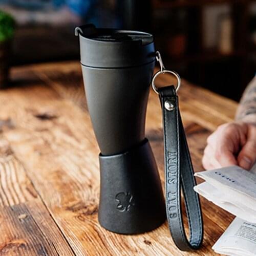 Goat Horn Coffee Cup Travel Mugs for Girls 230ML Stainless Steel Cup Travel Couple Water Bottle With Rope