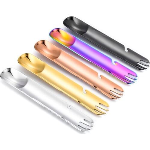 304 Stainless Steel Spoon Stainless Steel Fork Spork Picnic Camp Multi Tool Flatware Utensil Portable Bottle Opener Tableware
