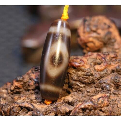 Magic Power Tibetan Top old Agate Cinnabar Dot 2 Eye Love Symbol dZi Bead Amulet ZZY LKbrother Top UPD210225A
