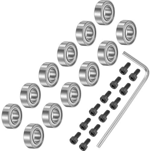 12Pcs Woodworking Milling Cutter Bearing Accessory Kit Screw Size #5-40 x 1/4" with the Shank Mounted Bearings Durable