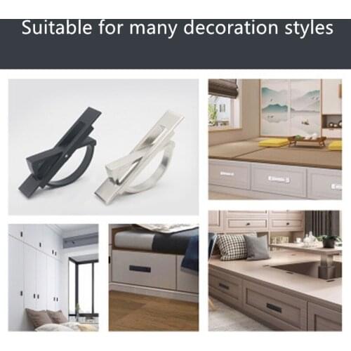 Invisible Dark Handle Furniture Hardware Accessories Embedded Dark Type Rotary Handle kitchen knobs Zinc Alloy